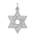 14K White Gold Laser Designed Star of David Pendant