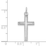 14K White Gold Laser Designed Cross Pendant - Image 3