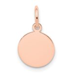 14k Rose Gold Plain .027 Gauge Round Engraveable 10mm Disc Charm