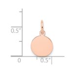 14k Rose Gold Plain .018 Gauge Round Engraveable 10mm Disc Charm - Image 4