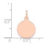 14k Rose Gold Plain .035 Gauge Round Engraveable 12mm Disc Charm - Image 4