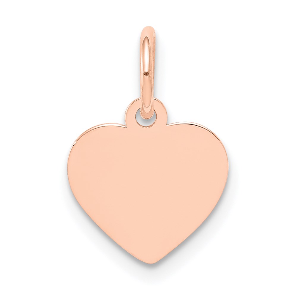 XRM193_18-1.jpg 14k Rose Gold Plain .013 Gauge Engraveable Heart 11x9mm Disc Charm - Image 1