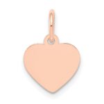 14k Rose Gold Plain .011 Gauge Engraveable Heart 11x9mm Disc Charm