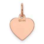 14k Rose Gold Plain .011 Gauge Engraveable Heart 11x9mm Disc Charm - Image 3