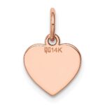 14k Rose Gold Plain .013 Gauge Engraveable Heart 12x10mm Disc Charm - Image 3