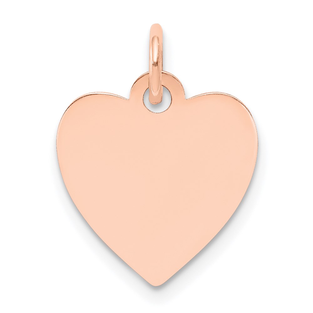 XRM195_18.jpg 14k Rose Gold Plain .011 Gauge Engraveable Heart 15x14mm Disc Charm - Image 1