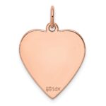 14k Rose Gold Plain .027 Gauge Engraveable Heart 21x20mm Disc Charm - Image 3
