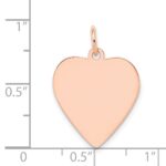 14k Rose Gold Plain .027 Gauge Engraveable Heart 21x20mm Disc Charm - Image 4