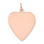 14k Rose Gold Plain .013 Gauge Engraveable Heart 24x21mm Disc Charm