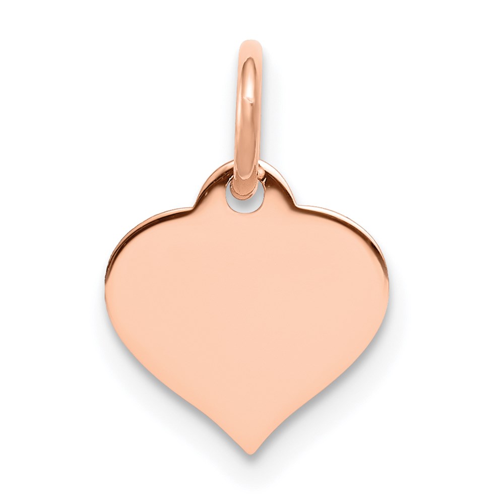 XRM525_18-1.jpg 14k Rose Gold Plain .013 Gauge Engravable Heart 10mm Disc Charm - Image 1