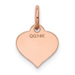 14k Rose Gold Plain .011 Gauge Engravable Heart 10mm Disc Charm - Image 3