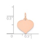 14k Rose Gold Plain .018 Gauge Engravable Heart 14x12mm Disc Charm - Image 4