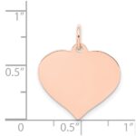 14k Rose Gold Plain .027 Gauge Engravable Heart 19x18mm Disc Charm - Image 4