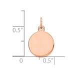 14k Rose Gold Plain .018 Gauge Round Engraveable 11mm Disc Charm - Image 2