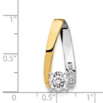 14k Two-tone Peg-Set AAA Diamond Semi-Mount Slide Fits up to 4mm Regular/6mm Fancy or Reversible Omega - Image 5