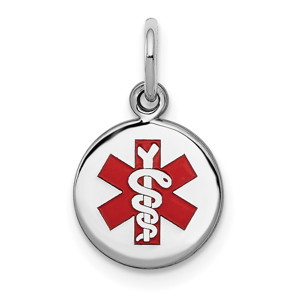 XSM76.jpg Sterling Silver Rhodium-plated Medical Charm - Image 1