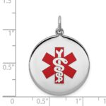 Sterling Silver Rhodium-plated Medical Jewelry Pendant - Image 4