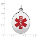 Sterling Silver Rhodium-plated Medical Jewelry Pendant - Image 4