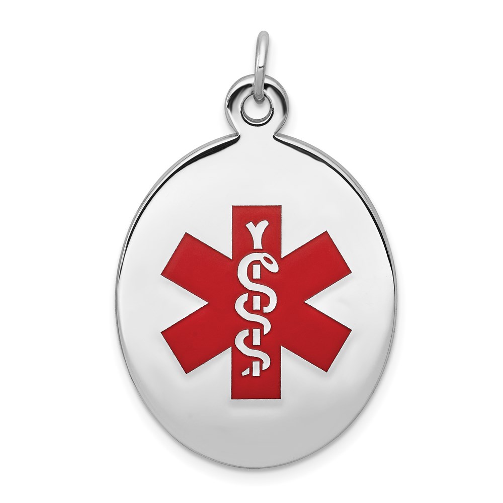 XSM84.jpg Sterling Silver Rhodium-plated Medical Jewelry Pendant - Image 1