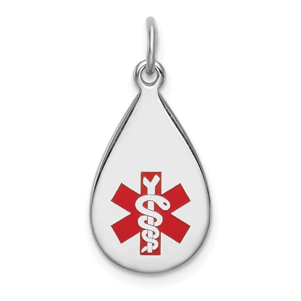 XSM85.jpg Sterling Silver Rhodium-plated Medical Jewelry Pendant - Image 1