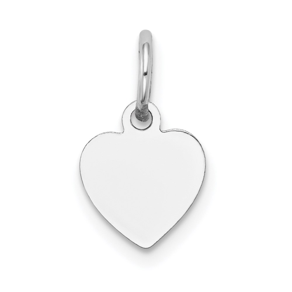 XWM115_18.jpg 14k White Gold Plain .009 Gauge Engravable Heart 11x9mm Disc Charm - Image 1