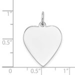 14k White Gold Plain .011 Gauge Engravable Heart 21x18mm Disc Charm - Image 2