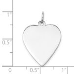 14k White Gold Plain .013 Gauge Engravable Heart 23x19mm Disc Charm - Image 3