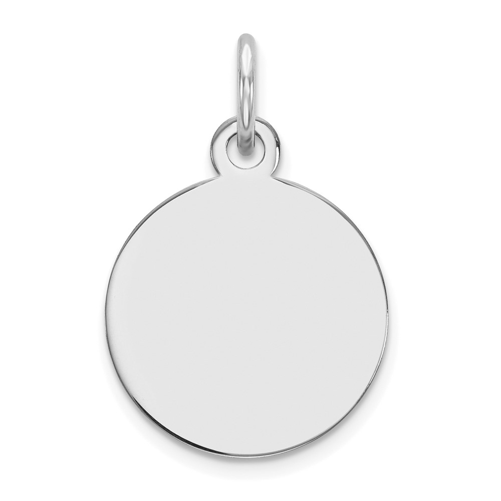 XWM135_18-4.jpg 14k White Gold Plain .018 Gauge Round Engravable 12mm Disc Charm - Image 1