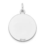 14k White Gold Plain .011 Gauge Round Engravable 19mm Disc Charm - Image 3