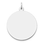 14k White Gold Plain .027 Gauge Round Engravable 24mm Disc Charm