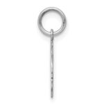 14k White Gold Plain Small.013 Depth Facing Right Engravable Girl Charm - Image 2