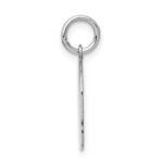 14k White Gold Plain Medium.011 Depth Facing Left Engravable Girl Charm - Image 2