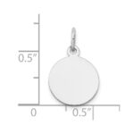 14K White Gold Plain .013 Gauge Round Engravable 12mm Disc Charm - Image 3