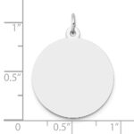 14K White Gold Plain .027 Gauge Round Engravable 22mm Disc Charm - Image 4
