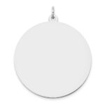 14K White Gold Plain .018 Gauge Round Engravable 32mm Disc Charm