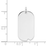 14k White Gold Plain .027 Gauge Engravable 25x13mm Dog Tag with Notch Disc Charm - Image 3