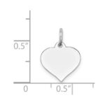 14K White Gold Plain .009 Gauge Engravable Heart 14x12mm Disc Charm - Image 3