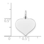 14K White Gold Plain .018 Gauge Engravable Heart 15x14mm Disc Charm - Image 3