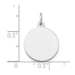 14k White Gold Plain .027 Gauge Round Engravable 15mm Disc Charm - Image 3