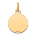 14k White Gold with Black Enamel Edge .027 Gauge Round Engravable 13mm Disc Charm - Image 3