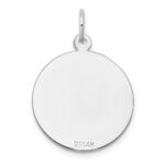 14k White Gold Etched Edge .027 Gauge Engraveable Round 19mm Disc Charm - Image 3