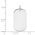 14k White Gold Plain .027 Gauge Engraveable 23x14mm Dog Tag Disc Charm - Image 3