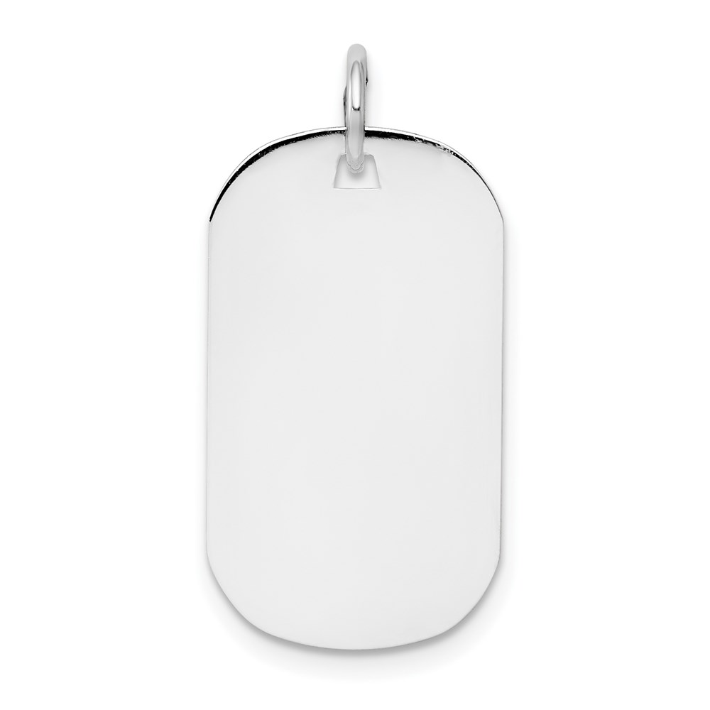 XWM619_18.jpg 14k White Gold Plain .009 Gauge Engraveable 23x14mm Dog Tag Disc Charm - Image 1