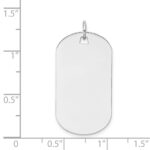 14k White Gold Plain .011 Gauge Engraveable 29x16mm Dog Tag Disc Charm - Image 2