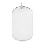 14k White Gold Plain .035 Gauge Engraveable 35x20mm Dog Tag Disc Charm