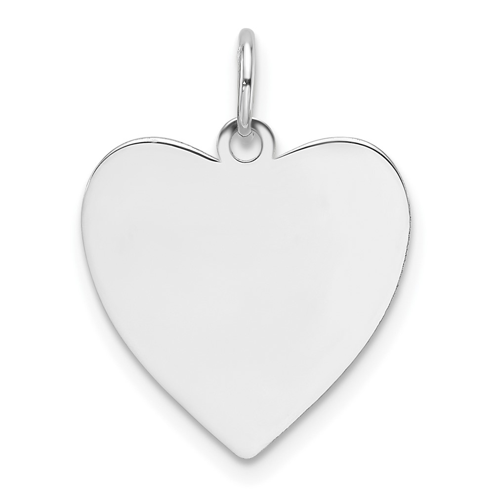 XWM622-4.jpg 14k White Gold Plain .035 Gauge Engravable Heart 17.16.5mm Disc Charm - Image 1