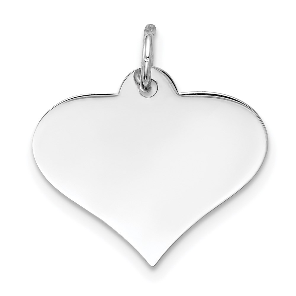 XWM625_18-3.jpg 14k White Gold Plain .018 Gauge Engraveable Heart 16x18mm Disc Charm - Image 1