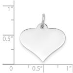 14k White Gold Plain .011 Gauge Engraveable Heart 18x19mm Disc Charm - Image 3