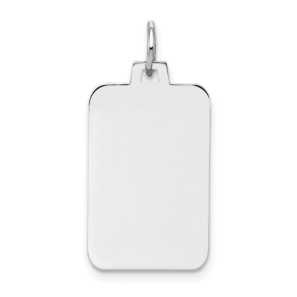 XWM96_18-1.jpg 14k White Gold Plain .013 Gauge Rectangular Engravable 22x12mm Disc Charm - Image 1