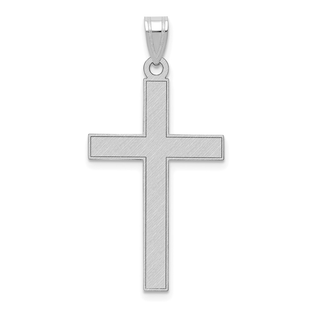 XWR11.jpg 14k White Gold Florentine Satin Cross Pendant - Image 1
